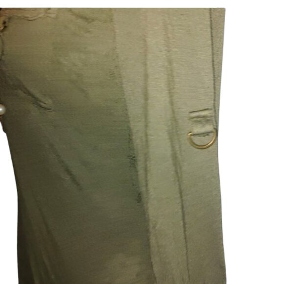 womens olive Green  long sleeve Bodycon Dress W/ Bronze Hardware - Picture 7 of 13